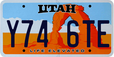 UT license plate Y746TE