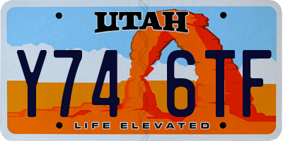UT license plate Y746TF