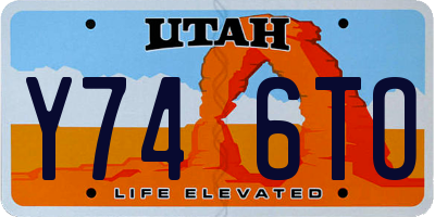 UT license plate Y746TO