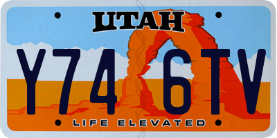 UT license plate Y746TV