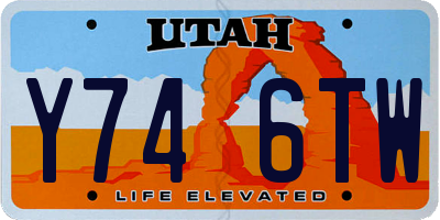 UT license plate Y746TW