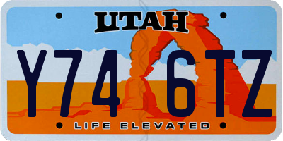 UT license plate Y746TZ