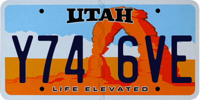 UT license plate Y746VE