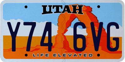 UT license plate Y746VG