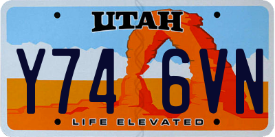 UT license plate Y746VN