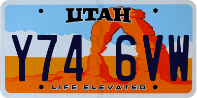 UT license plate Y746VW
