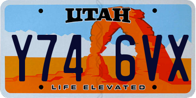 UT license plate Y746VX