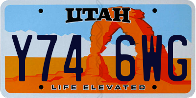 UT license plate Y746WG