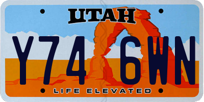 UT license plate Y746WN