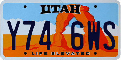 UT license plate Y746WS