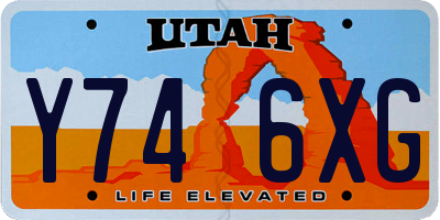 UT license plate Y746XG