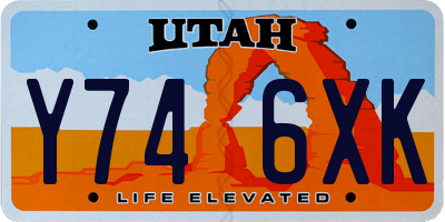 UT license plate Y746XK