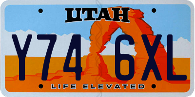 UT license plate Y746XL