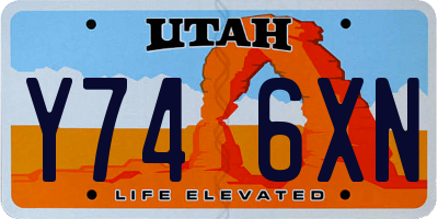 UT license plate Y746XN