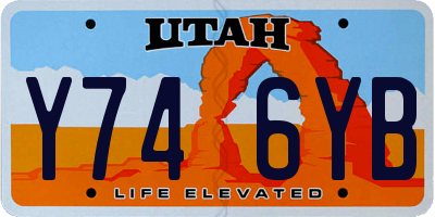UT license plate Y746YB