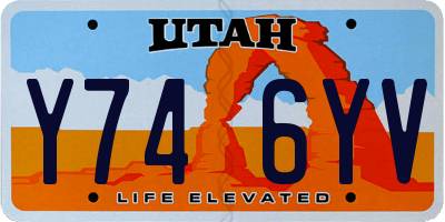 UT license plate Y746YV