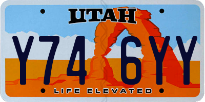 UT license plate Y746YY