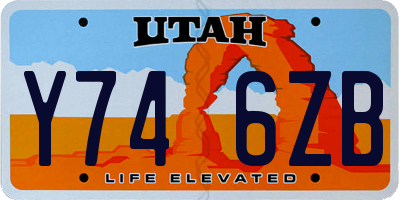 UT license plate Y746ZB