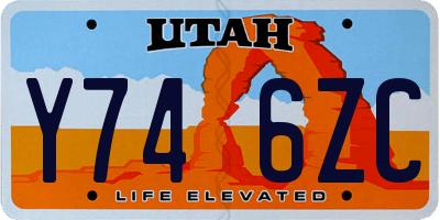 UT license plate Y746ZC