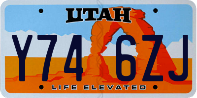 UT license plate Y746ZJ
