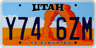 UT license plate Y746ZM