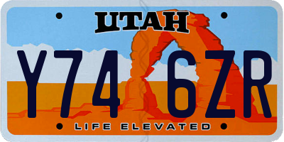 UT license plate Y746ZR