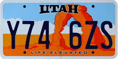 UT license plate Y746ZS
