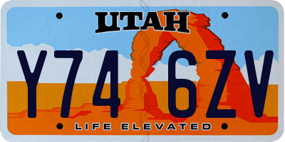 UT license plate Y746ZV