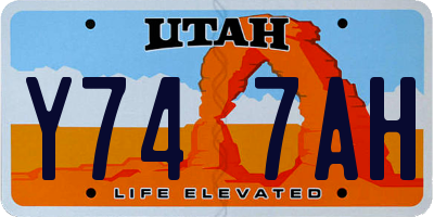 UT license plate Y747AH