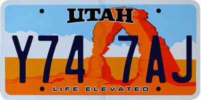 UT license plate Y747AJ