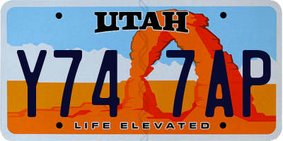 UT license plate Y747AP
