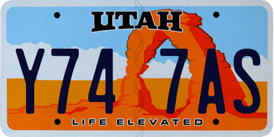 UT license plate Y747AS