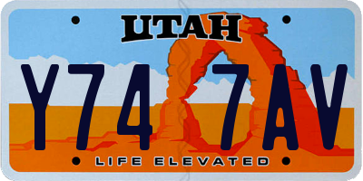 UT license plate Y747AV