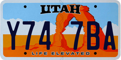 UT license plate Y747BA
