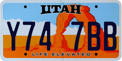 UT license plate Y747BB