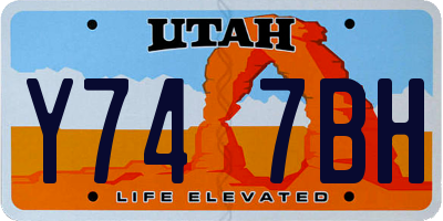 UT license plate Y747BH