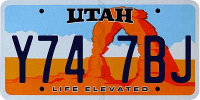 UT license plate Y747BJ