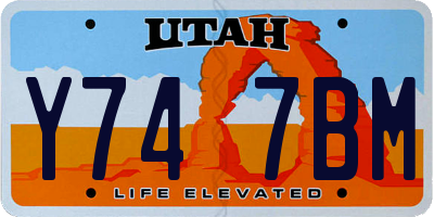 UT license plate Y747BM