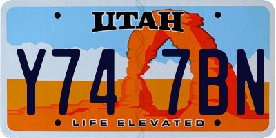 UT license plate Y747BN