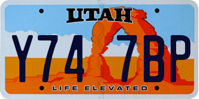 UT license plate Y747BP