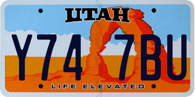 UT license plate Y747BU