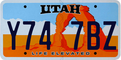 UT license plate Y747BZ