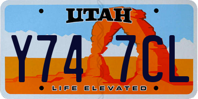 UT license plate Y747CL