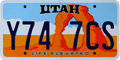 UT license plate Y747CS