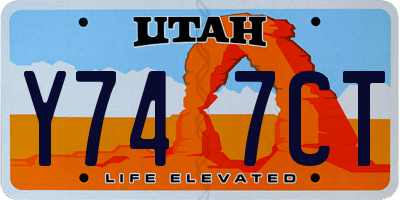 UT license plate Y747CT
