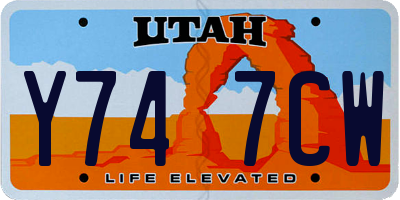 UT license plate Y747CW