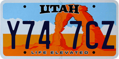 UT license plate Y747CZ