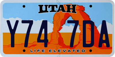 UT license plate Y747DA