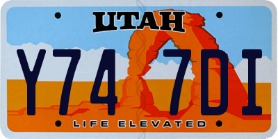 UT license plate Y747DI