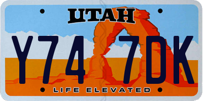 UT license plate Y747DK
